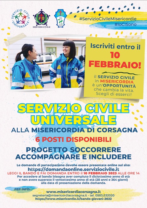 locandina servizio civile universale 2023